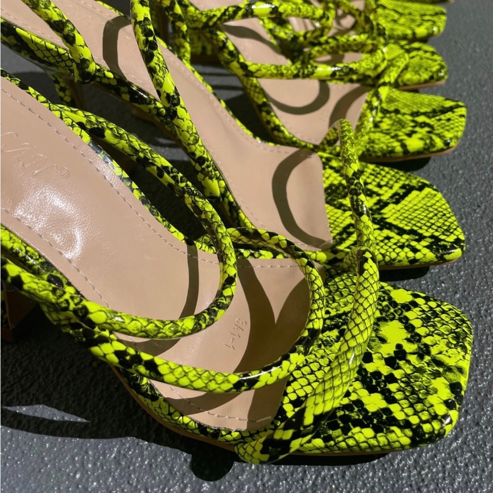 Green Snakeskin Sandals